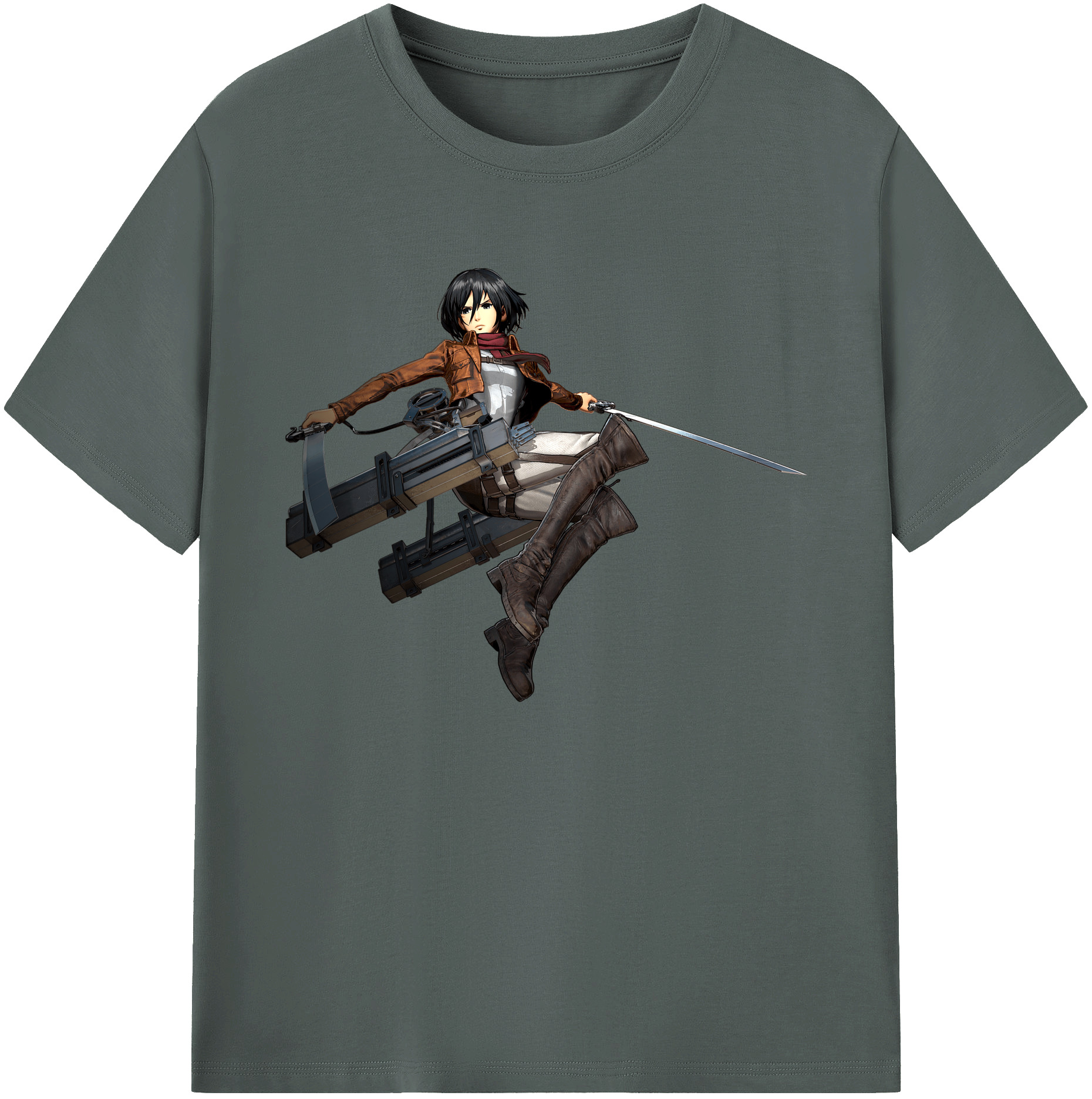（画像用） 進撃の巨人 ミカサ·アッカーマン Attack on Titan Mikasa Ackerman 綿100％ メンズ半袖Tシャツ｜肌触りやわらか＆通気性